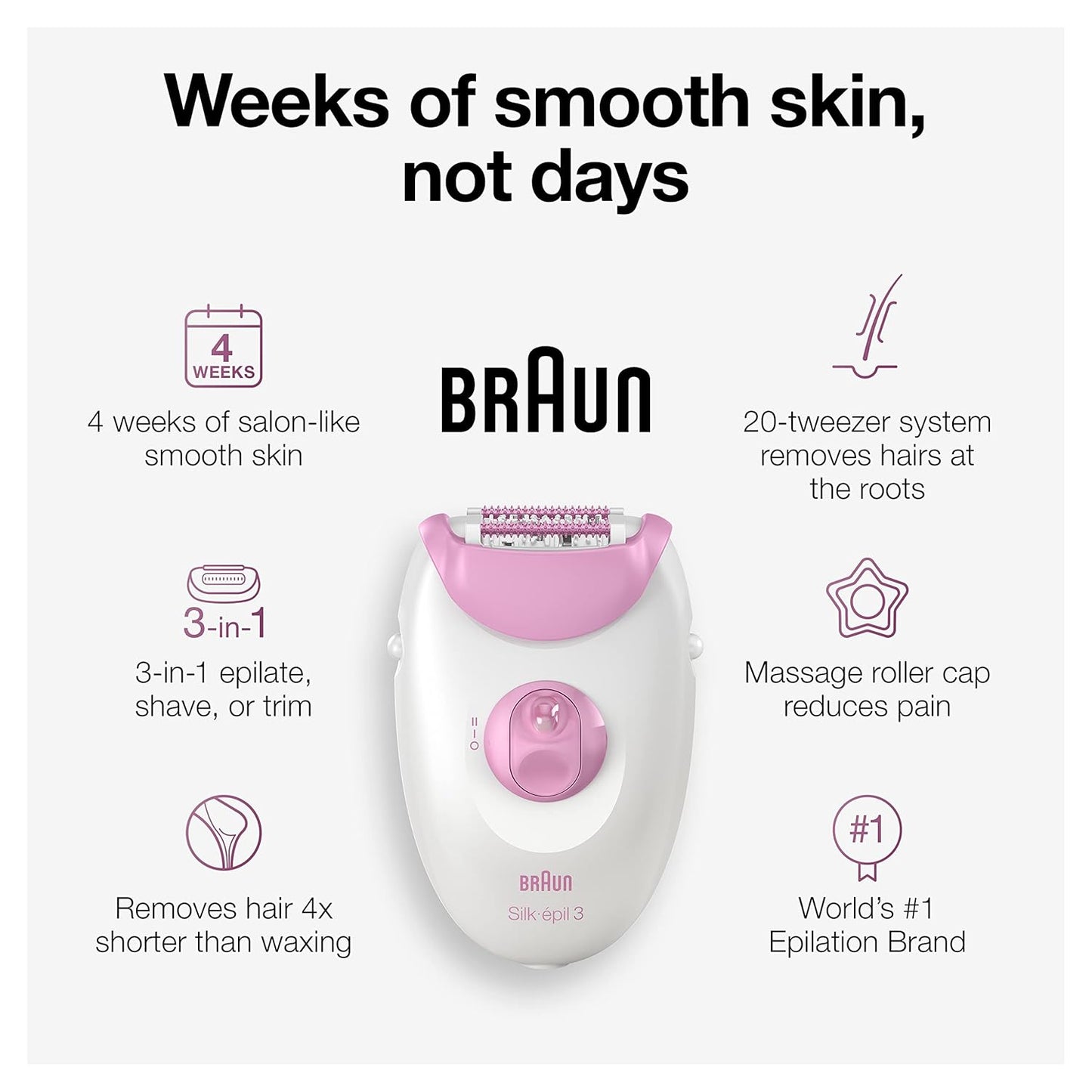Epilator Silk-epil 3 3-270. Hair Removal Device. Epilator for Women. Shaver & Trimmer. Hair Removal