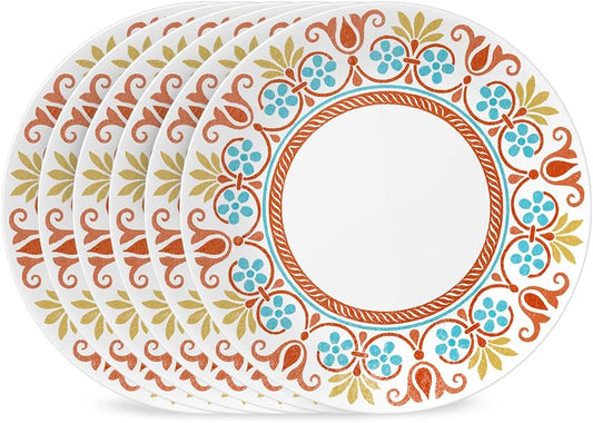 Global Collection Vitrelle Dinner Plates Set. Triple Layer Recycled Glass. Lightweight Eco-Friendly 10-1/4-In Plates Set. Terracotta Dreams (Pack of 6)