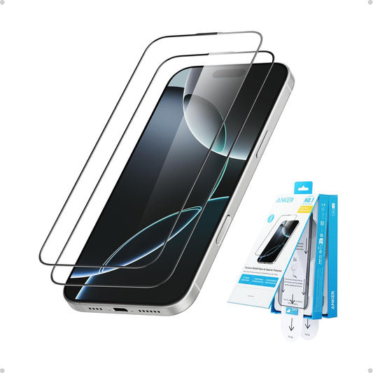 Easy Fit HD Screen Protector. for iPhone 16 Pro Max Screen Protector. Ultra-Durable. Dust-and Fingerprint-Free with Extended Coverage. Fast and Easy Installation. 6.9-Inch (Pack of 2)