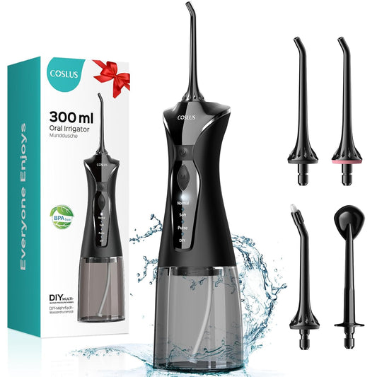 Water Dental Flosser Pick for Teeth: 4 Modes Cordless Portable 300ML Larger Tank Water Teeth Cleaner IPX7 Waterproof Flossing Cleaning Picks for Home Travel C30(FC5360)