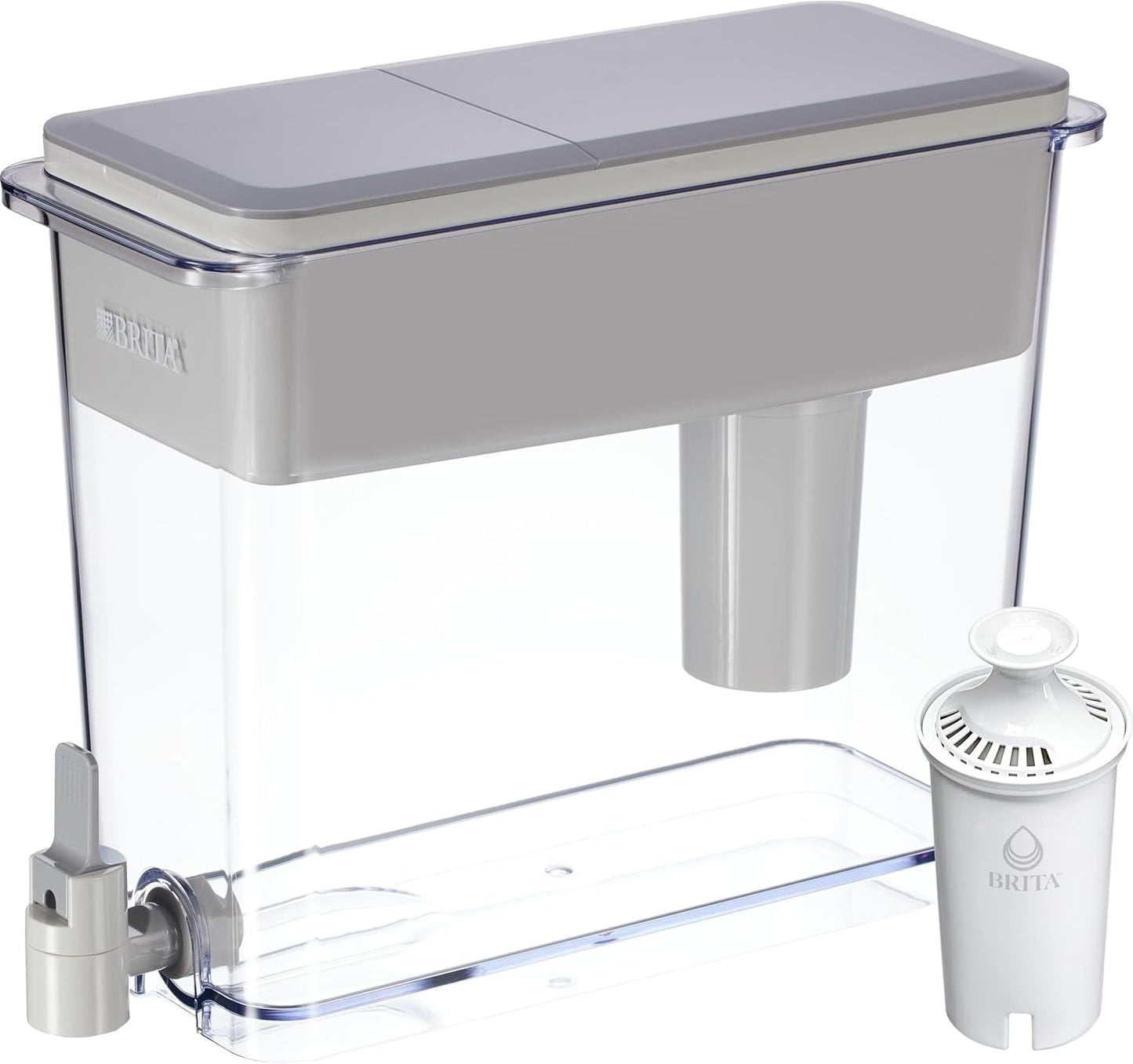 Large Water Dispenser With Standard Filter. BPA-Free. Reduces Copper. Cadmium and Mercury Impurities. Lasts 2 Months or 40 Gallons. Includes 1 Filter. Kitchen Accessories. Large 27-Cup