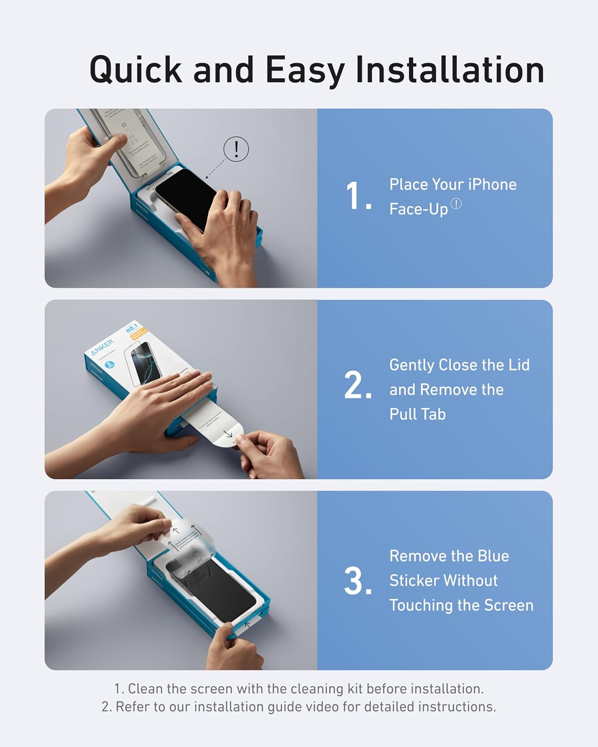 Easy Fit HD Screen Protector. for iPhone 16 Pro Max Screen Protector. Ultra-Durable. Dust-and Fingerprint-Free with Extended Coverage. Fast and Easy Installation. 6.9-Inch (Pack of 2)