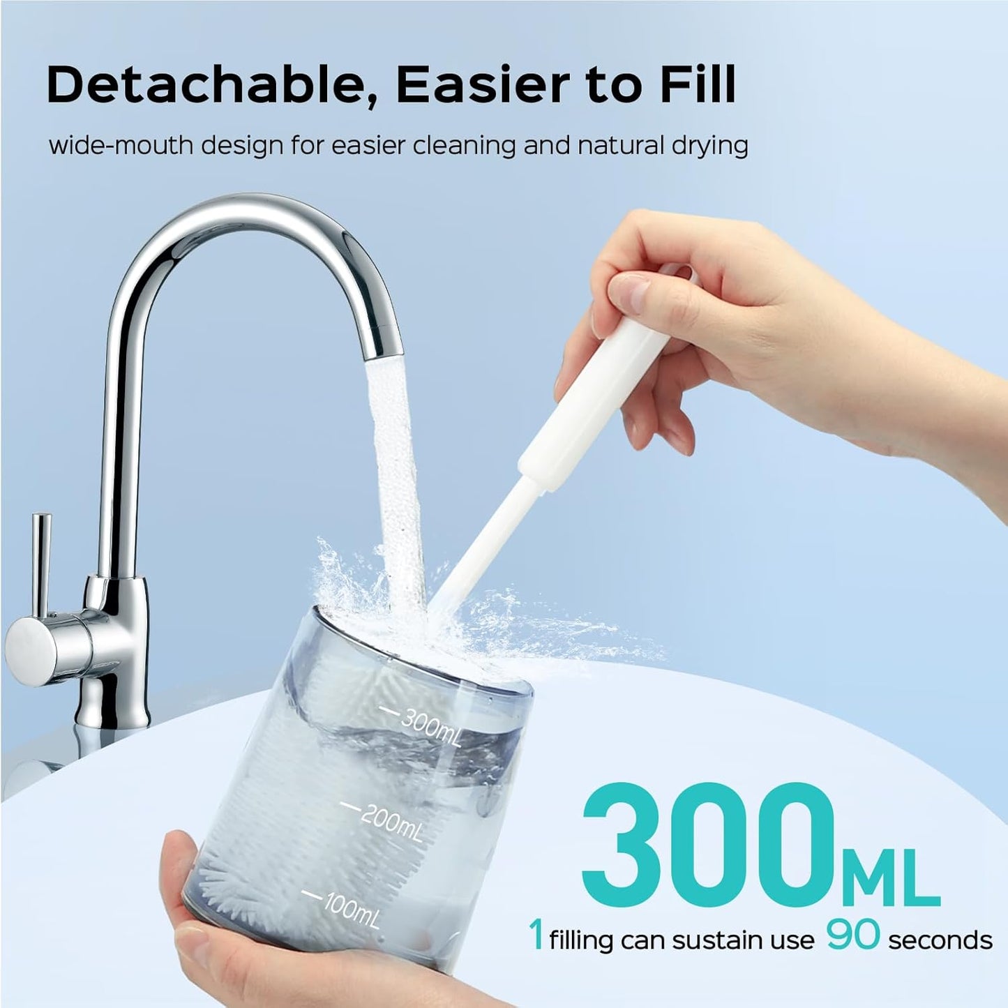 Water Dental Flosser Pick for Teeth: 4 Modes Cordless Portable 300ML Larger Tank Water Teeth Cleaner IPX7 Waterproof Flossing Cleaning Picks for Home Travel C30(FC5360)