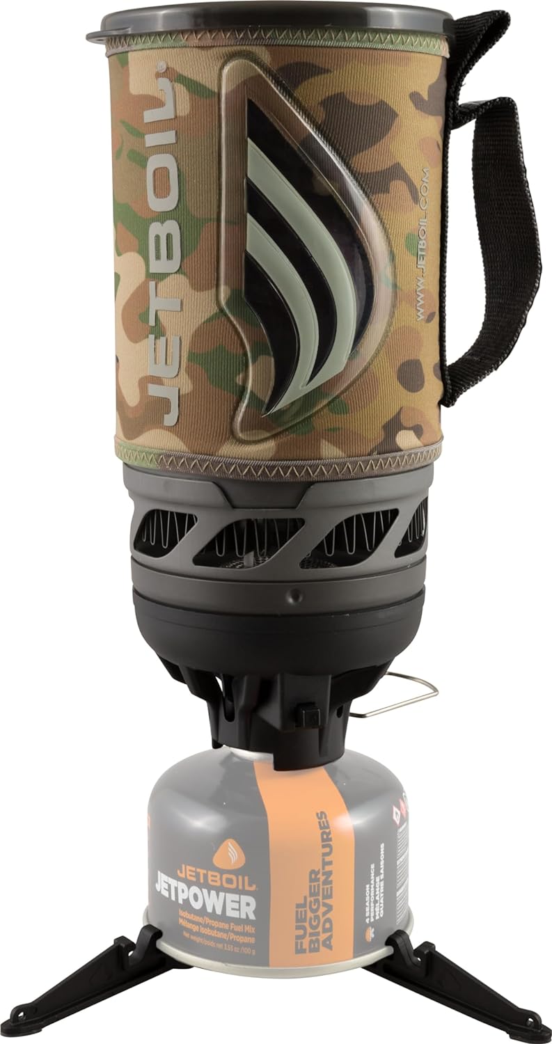 Flash Camping and Backpacking Stove System. Portable Propane/Isobutane Burner with Cooking Cup for Outdoor Trips and Hiking