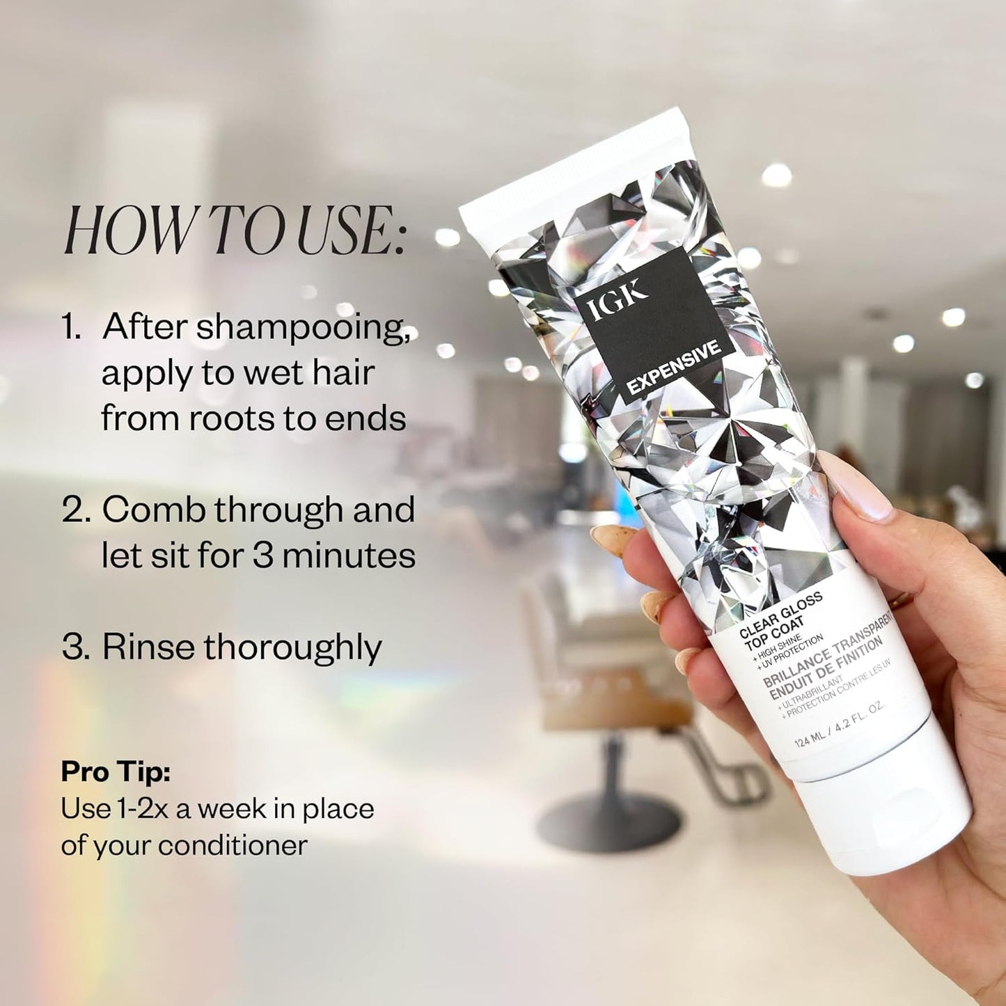 EXPENSIVE Clear Gloss Top Coat | Shine + Strengthen + Smooth | Vegan + Cruelty Free | 4.2 Oz