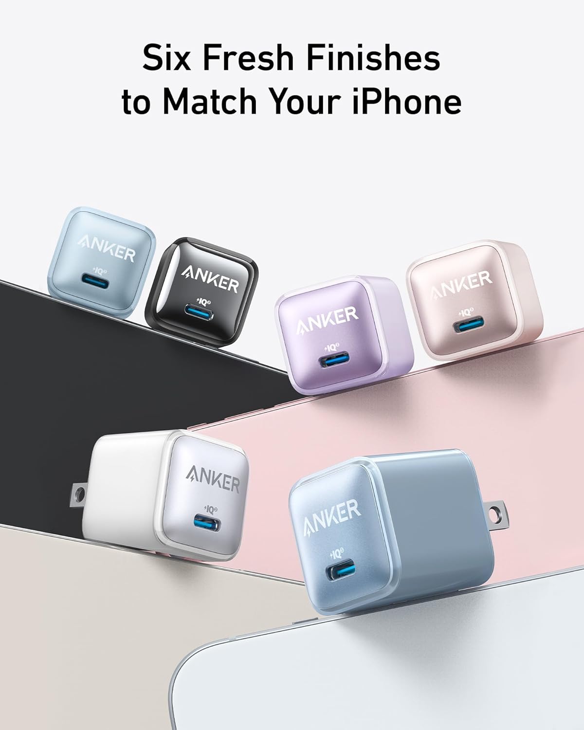 USB C Charger Block 20W. Anker 511 Charger (Nano Pro). PIQ 3.0 Compact Fast Charger for iPhone 16/16 Plus/16 Pro/16 Pro Max. 15/14/13 Series. Galaxy. Pixel 4/3. iPad (Cable Not Included)