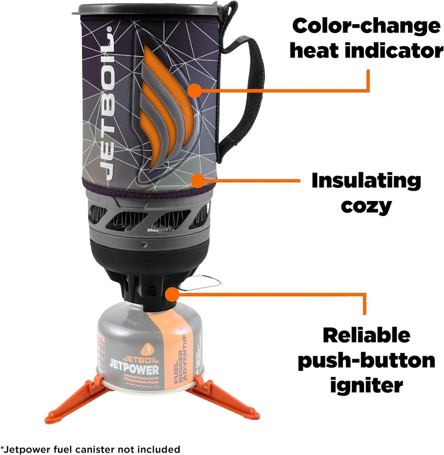 Flash Camping and Backpacking Stove System. Portable Propane/Isobutane Burner with Cooking Cup for Outdoor Trips and Hiking