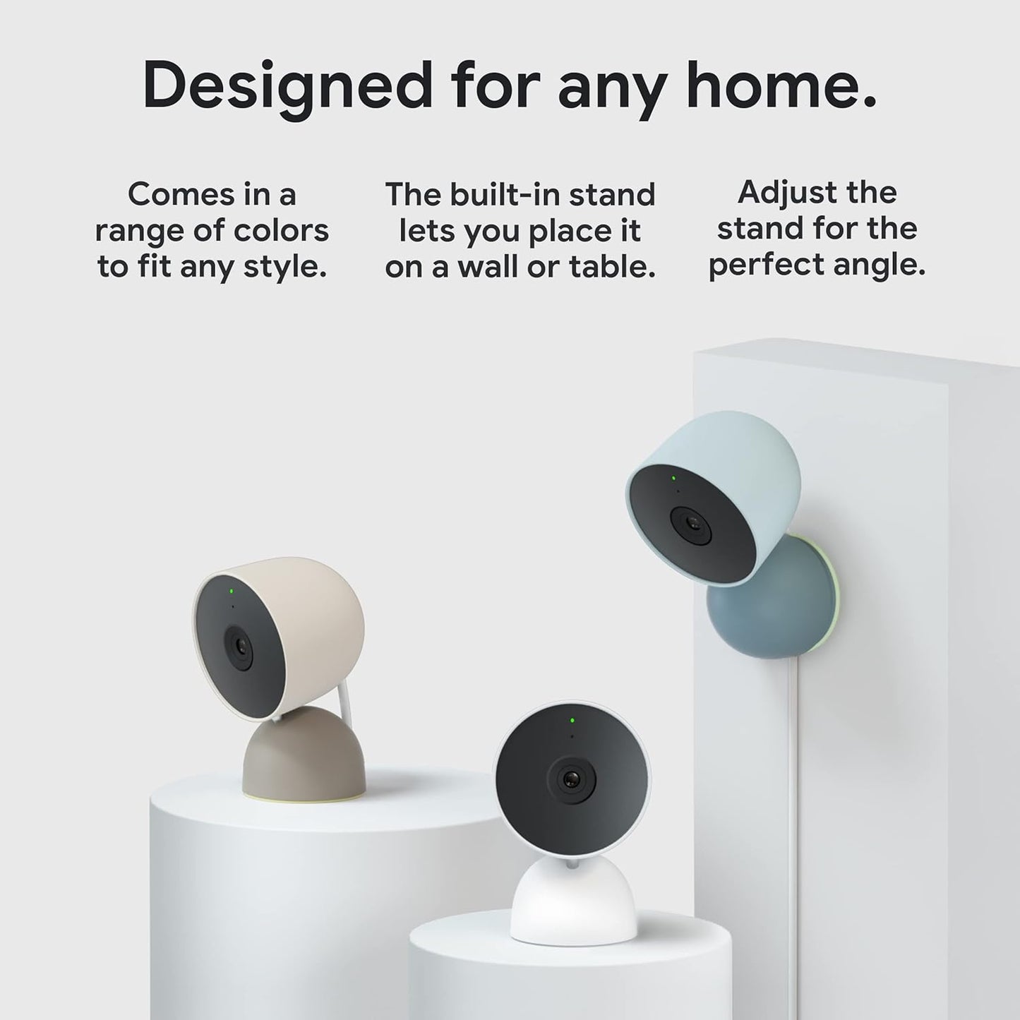 indoor Nest Security Cam 1080p (Wired) - 2nd Generation - Snow