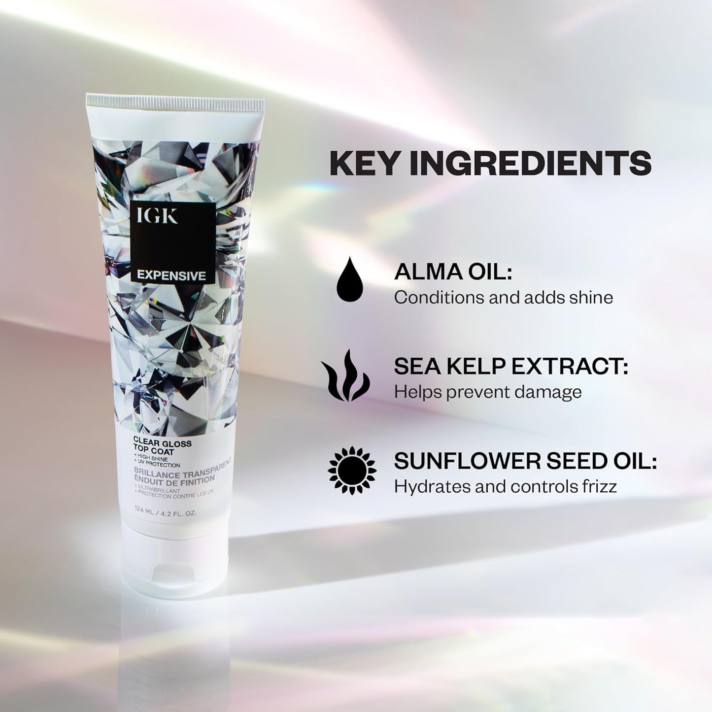 EXPENSIVE Clear Gloss Top Coat | Shine + Strengthen + Smooth | Vegan + Cruelty Free | 4.2 Oz