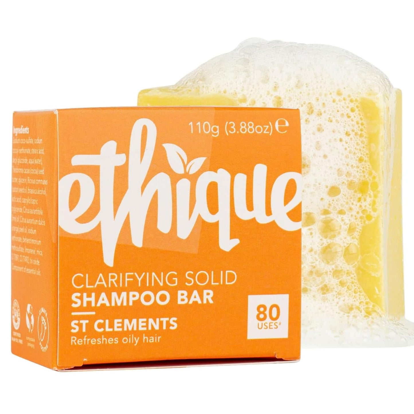 Clarifying Shampoo Bar for oily hair with Castor Oil - Plastic-Free. Vegan. Cruelty-Free. 3.88 oz
