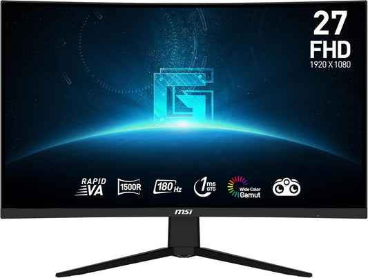 Full HD Non-Glare 1ms 1920 x 1080 180Hz Refresh Rate Resolution Free Sync 27 Curved Gaming Monitor (G27C3F) - Black