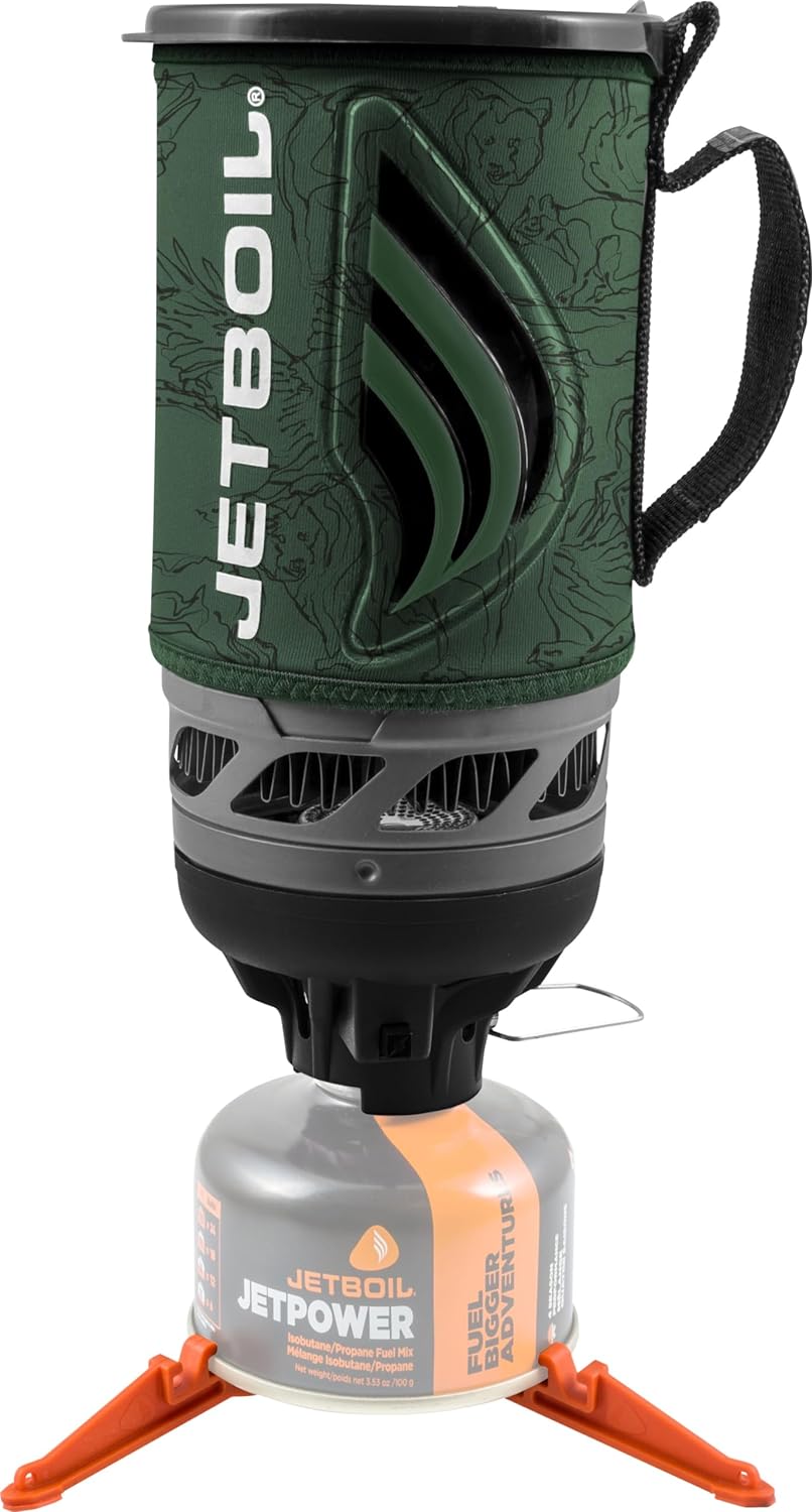 Flash Camping and Backpacking Stove System. Portable Propane/Isobutane Burner with Cooking Cup for Outdoor Trips and Hiking