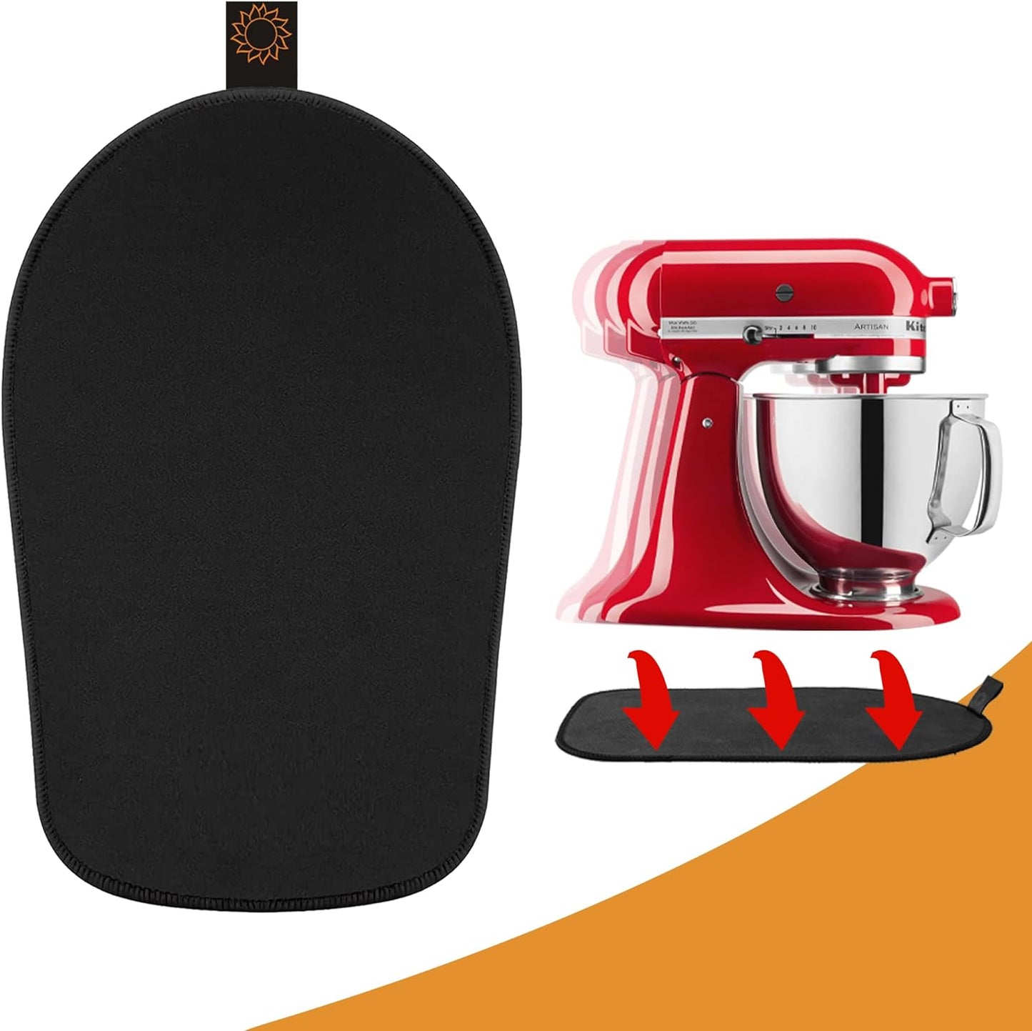Sliding Mat for Mixer with 2 Black Kitchen Accessories. Mover Slider Mat Pad for 5-8 Qt Bowl-Lift Stand Mixer. Kitchen Appliance Slider Mat Compatible with Professional 600 Stand Mixer