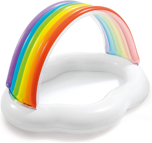 57141EP Round Inflatable Rainbow Cloud Outdoor Baby Pool for Ages 1-3 Years Old
