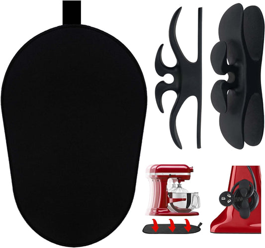 Sliding Mat for Mixer with 2 Black Kitchen Accessories. Mover Slider Mat Pad for 5-8 Qt Bowl-Lift Stand Mixer. Kitchen Appliance Slider Mat Compatible with Professional 600 Stand Mixer