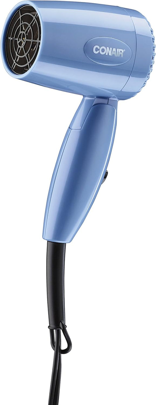 Travel Hair Dryer with Dual Voltage. 1600W Compact Hair Dryer with Folding Handle. Travel Blow Dryer