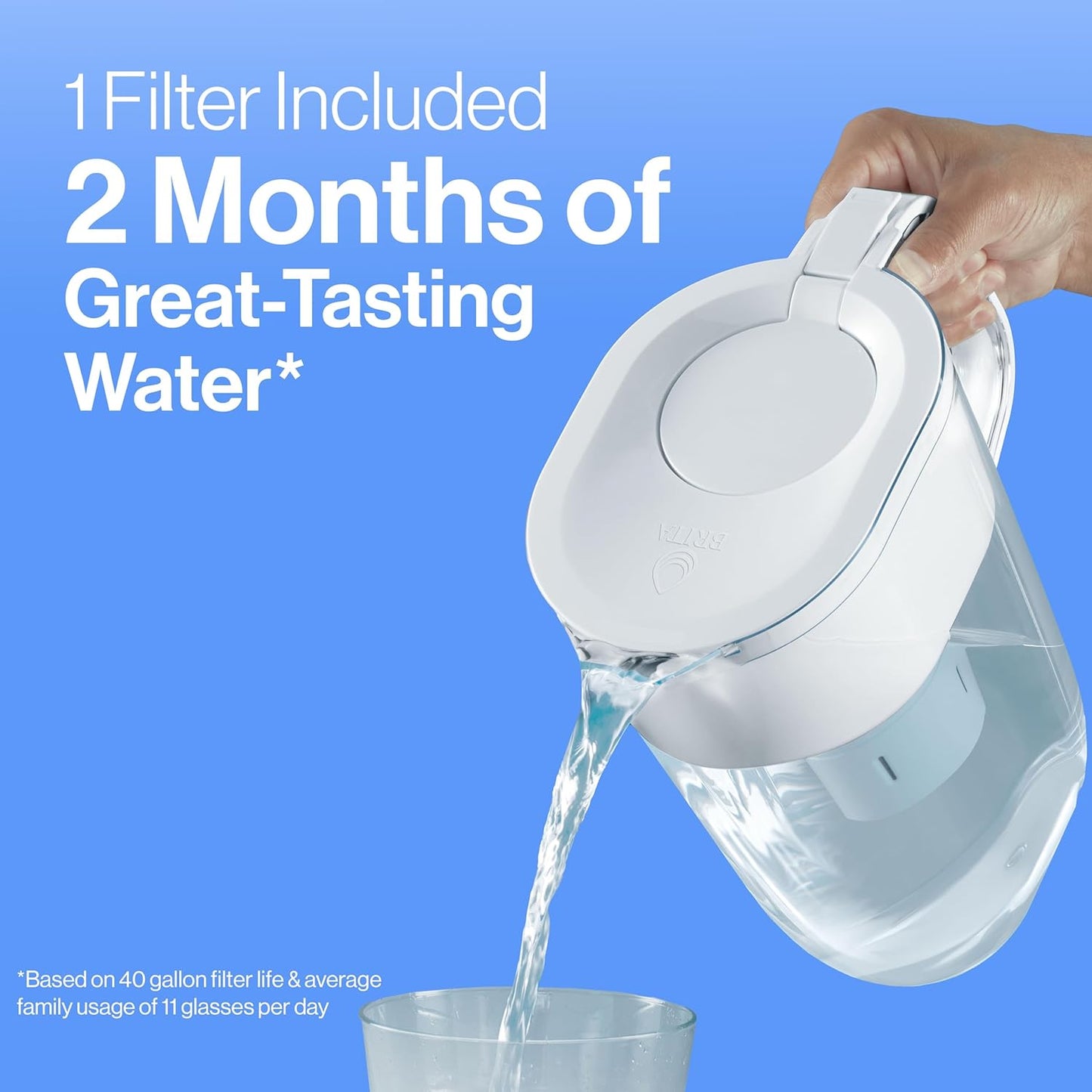 Metro Water Filter Pitcher with SmartLight Change Indicator. BPA-Free. Replaces 1.800 Plastic Water Bottles a Year. Lasts Two Months. Includes 1 Filter. Small - 6-Cup Capacity. White