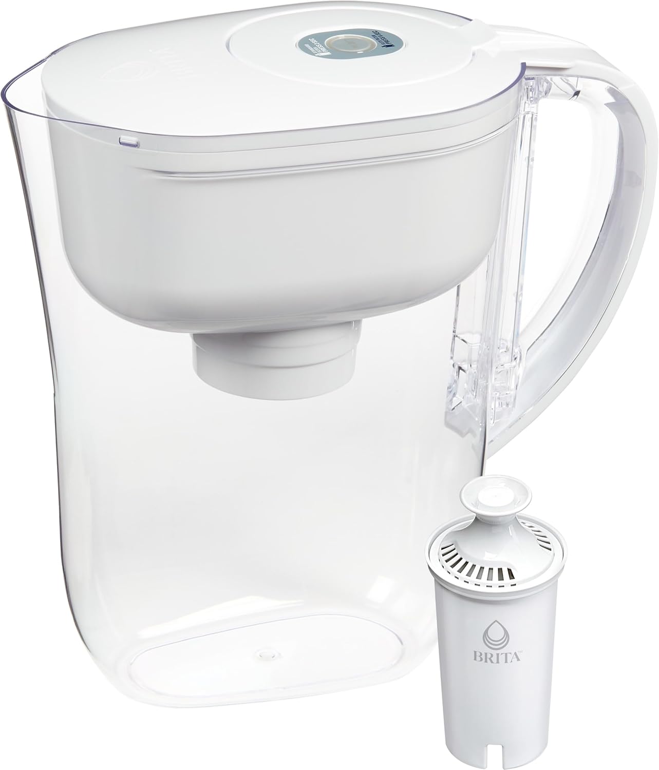 Metro Water Filter Pitcher with SmartLight Change Indicator. BPA-Free. Replaces 1.800 Plastic Water Bottles a Year. Lasts Two Months. Includes 1 Filter. Small - 6-Cup Capacity. White