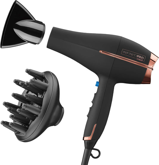 AC Motor Pro Hair Dryer with Ceramic Technology | Includes Diffuser and Concentrator | Black | Packaging May Vary