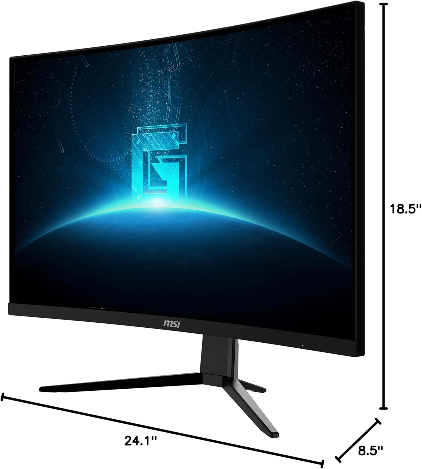 Full HD Non-Glare 1ms 1920 x 1080 180Hz Refresh Rate Resolution Free Sync 27 Curved Gaming Monitor (G27C3F) - Black