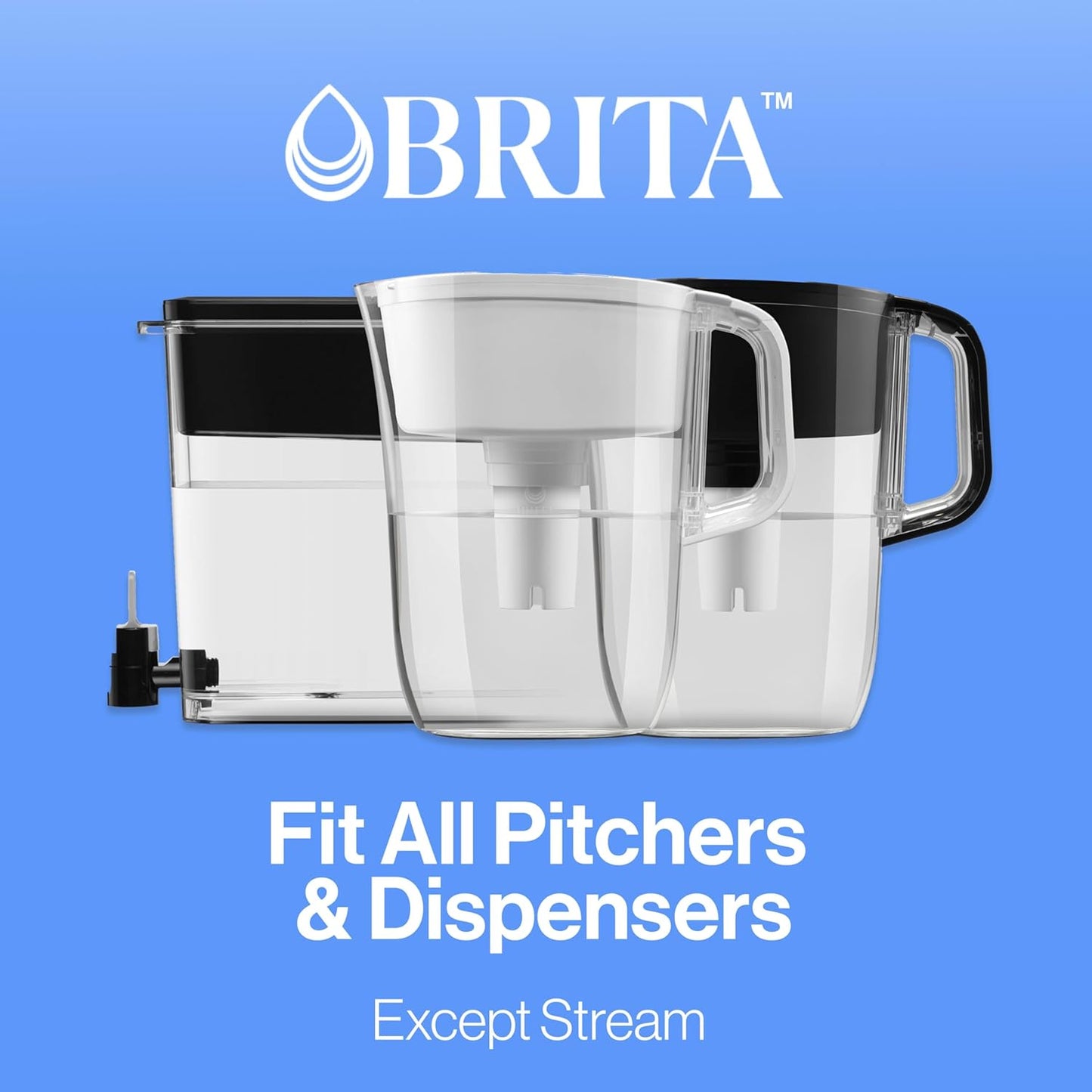 Standard Water Filter for Pitchers and Dispensers. BPA-Free. Replaces 1.800 Plastic Water Bottles a Year. Lasts Two Months or 40 Gallons. Includes 2 Filters