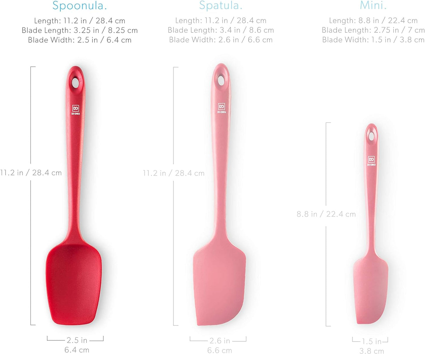 Silicone Spoon Spatula - 600°F Heat-Resistant Large Silicone Spoonula Scraper - BPA Free Nonstick Cookware Safe Rubber Kitchen Utensil for Baking. Cooking. & Mixing - Dishwasher Safe (Red)