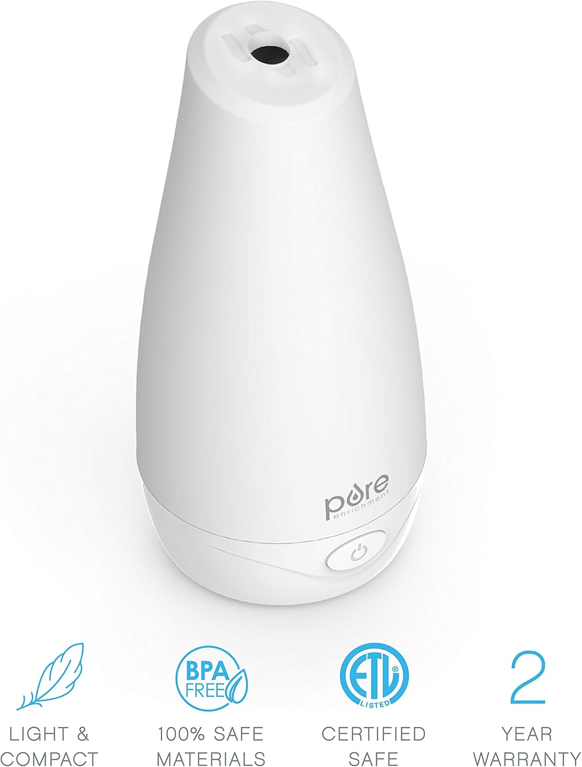 Essential Oil Diffuser - Compact Ultrasonic Aromatherapy Diffuser. Natural Air Deodorizer. 100ml Water Tank. and Optional Mood Light - Lasts Up to 7 Hours with Auto Shut-Off