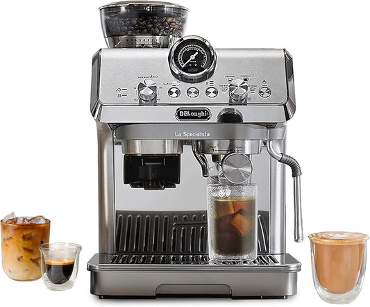 La Specialista Arte Evo Espresso Machine with Cold Brew. Manual Milk Frother. Barista Kit for Latte. Cappuccino. Built-in Grinder. EC9255M