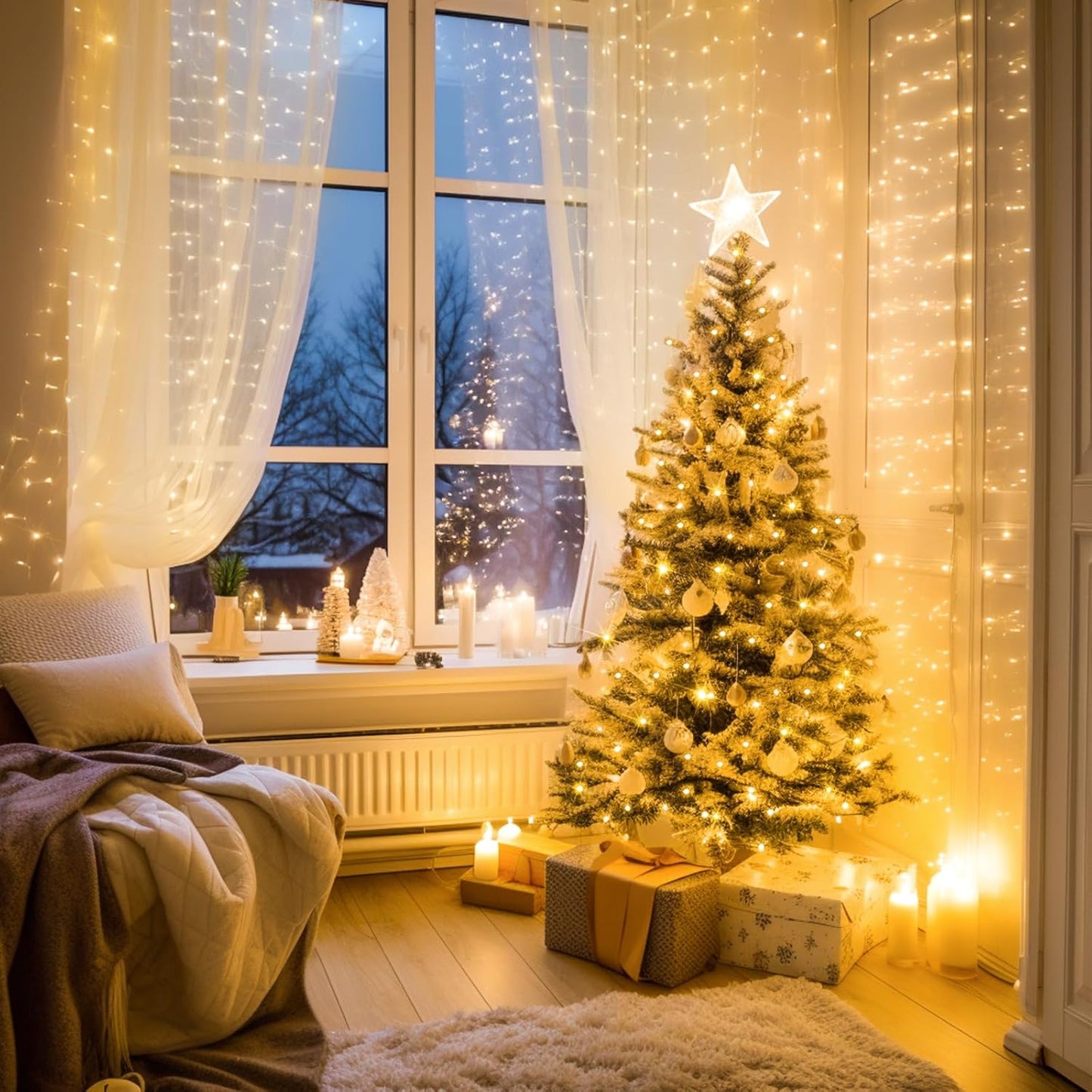 200 LED String Lights Indoor Outdoor Clear Wire. Connectable Warm White Christmas String Lights for Bedroom. 66 Ft Twinkle Fairy String Lights Plug in for Home Wedding Tree Yard Patio Spring