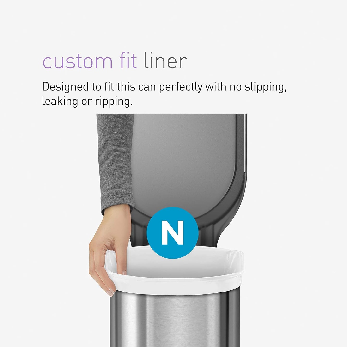 45 Liter / 12 Gallon Slim Hands-Free Kitchen Step Trash Can. Brushed Stainless Steel
