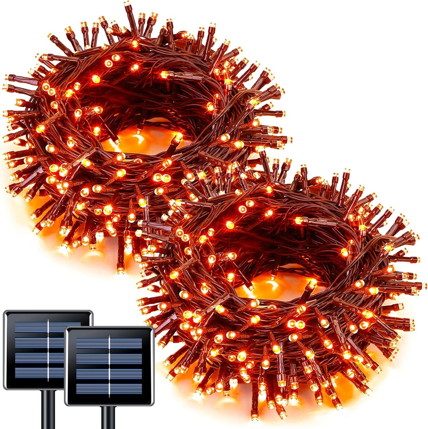 2 Pack Red White and Blue Solar Lights 100LED 33ft Patriot Solar String Lights Waterproof. 8 Modes 4th of July Lights for Independence Day. Gardens. Tree. Outdoor 4th of July Decorations