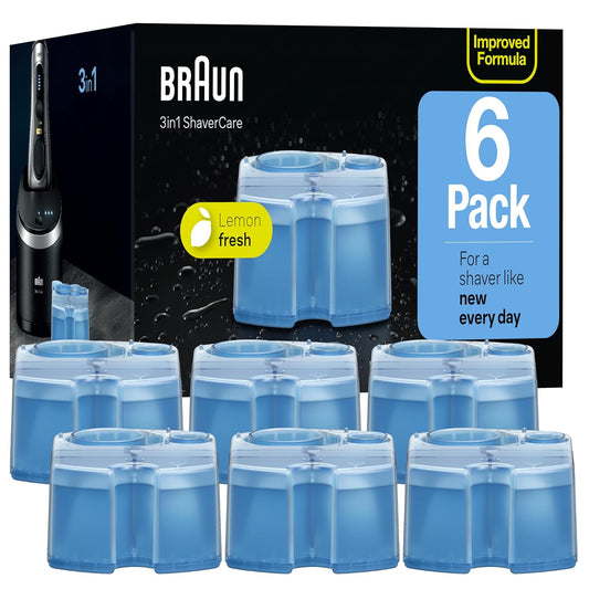 Clean & Renew Refill Cartridges CCR. Replacement Shaver Cleaner Solution for Clean&Charge Cleaning System. Pack of 6