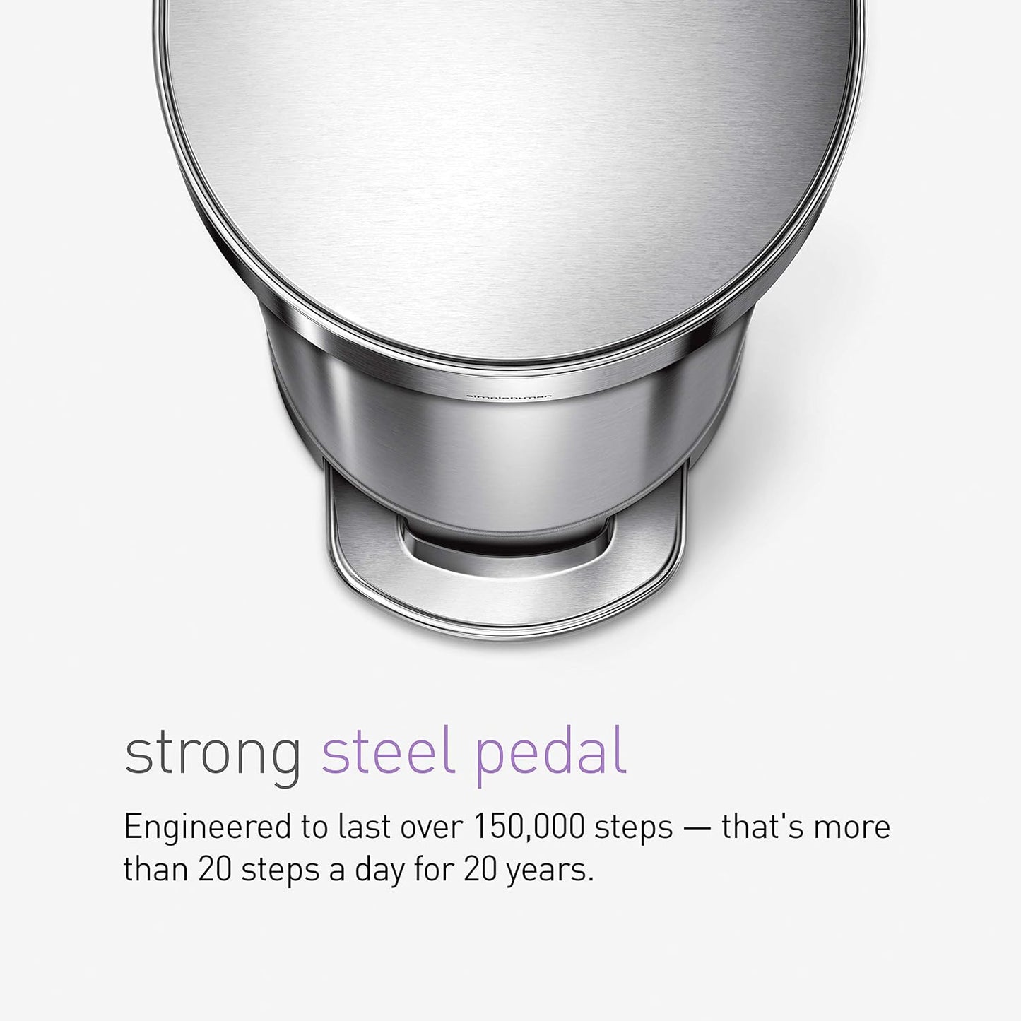 45 Liter / 12 Gallon Slim Hands-Free Kitchen Step Trash Can. Brushed Stainless Steel