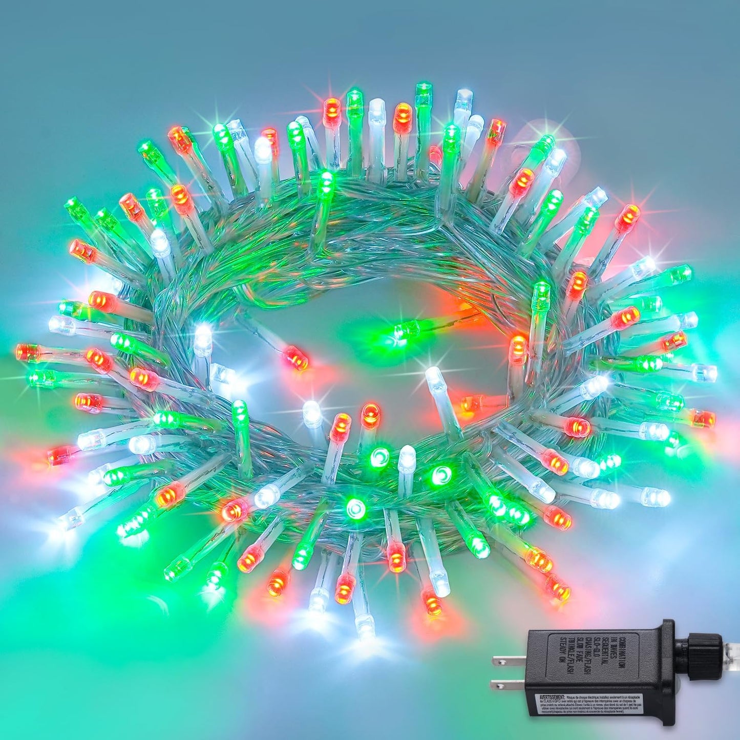 4th of July Decorations 100 LED String Lights Indoor. 33ft Red White and Blue Lights Plug-in. 8 Modes Patriotic 4th of July Lights for Indoor Outdoor Independence Day American Flag Holiday