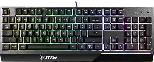 Vigor GK30 RGB Gaming Keyboard. 6-Zone RGB Lighting. Water Repellent & Splash-Proof. Mechanical-Like Plunger Switches. Black