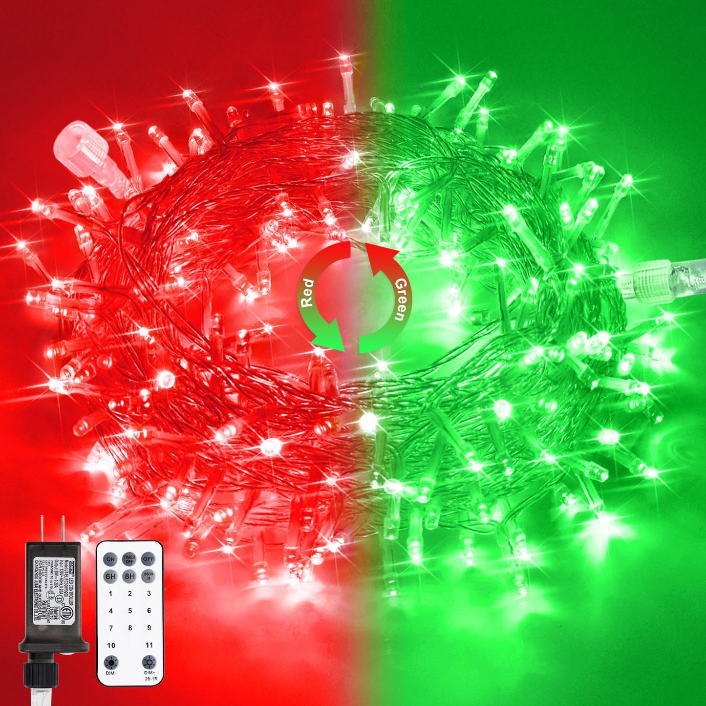 4th of July Decorations 100 LED String Lights Indoor. 33ft Red White and Blue Lights Plug-in. 8 Modes Patriotic 4th of July Lights for Indoor Outdoor Independence Day American Flag Holiday
