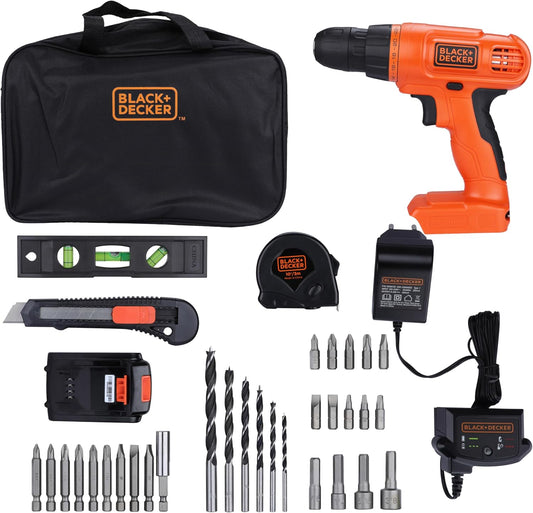 20V MAX Drill & Home Tool Kit. 34 Piece (BDCD120VA). Orange