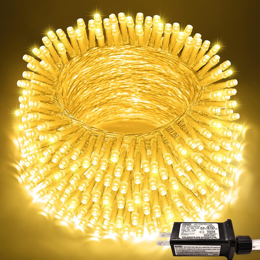 200 LED String Lights Indoor Outdoor Clear Wire. Connectable Warm White Christmas String Lights for Bedroom. 66 Ft Twinkle Fairy String Lights Plug in for Home Wedding Tree Yard Patio Spring