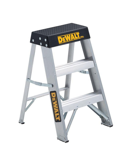 "DEWALT DXL2010-02 2 Steps, Aluminum Step Stool, 300 lb. Load Capacity, Silver"