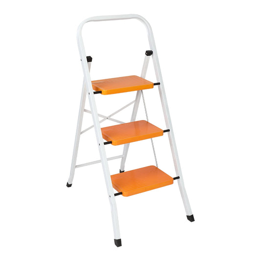 Zimtown Steel 3 Step Ladder, Folding Step Stool, for Household and Office Use, 330lbs