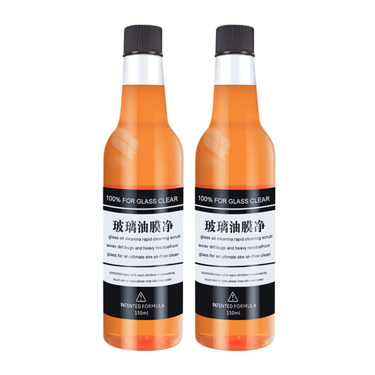150ml Car Glass Oil Film Cleaner, Glass Film Removal Cream, Car Windshield Oil Film Cleaner, Glass Stripper Water Stain Remover 2pcs