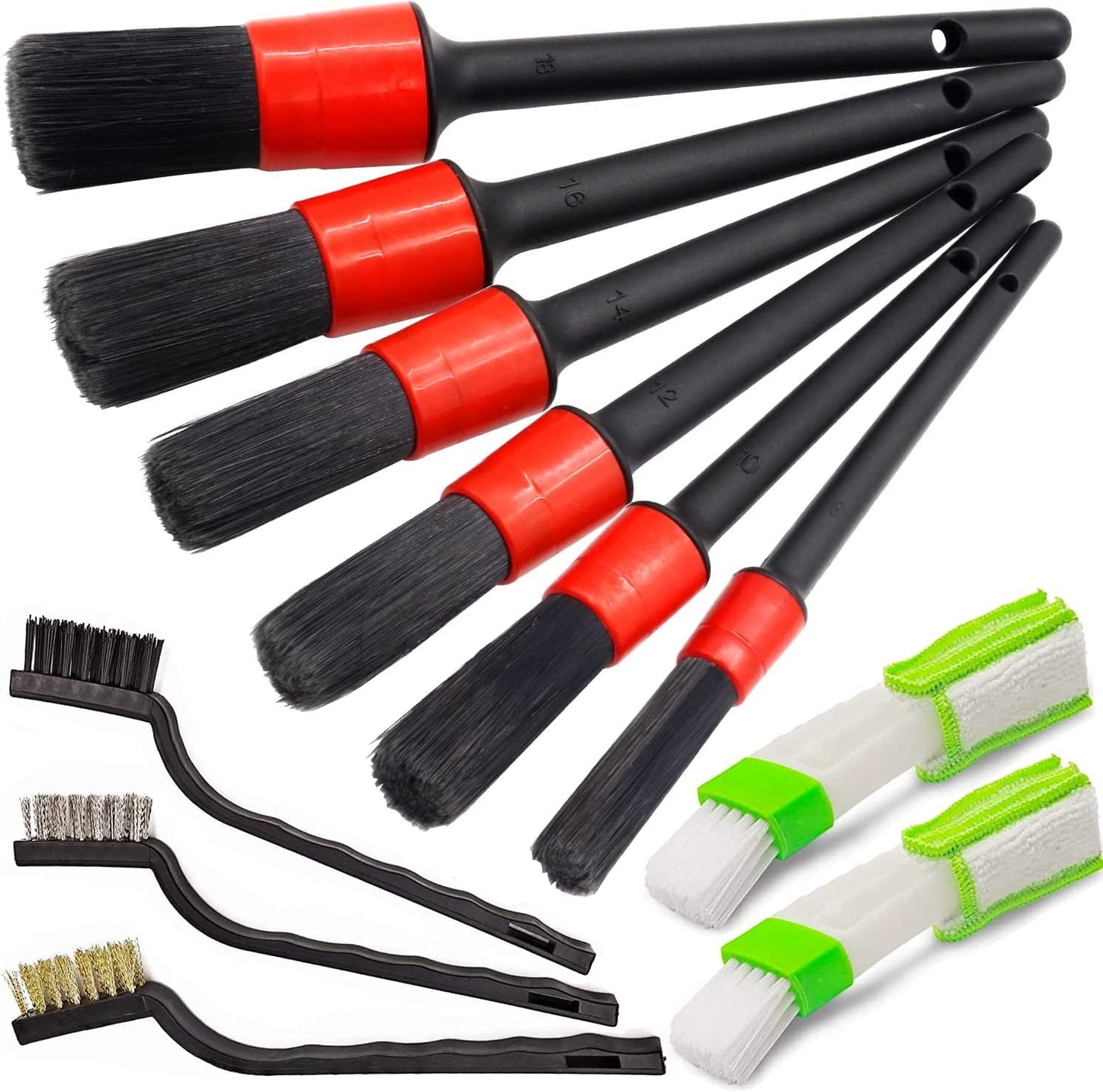 11Pcs Car Cleaning Brushes,Auto Detailing Brushes Set for Cleaning Wheels, Car Interior Detailing Kit for Cars,Tire Brush,Chemical Guys, Exterior, Leather, Air Vents Car Detailing Kit