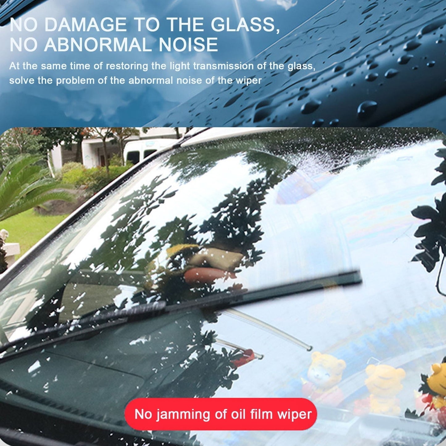 150ml Car Glass Oil Film Cleaner, Glass Film Removal Cream, Car Windshield Oil Film Cleaner, Glass Stripper Water Stain Remover 2pcs