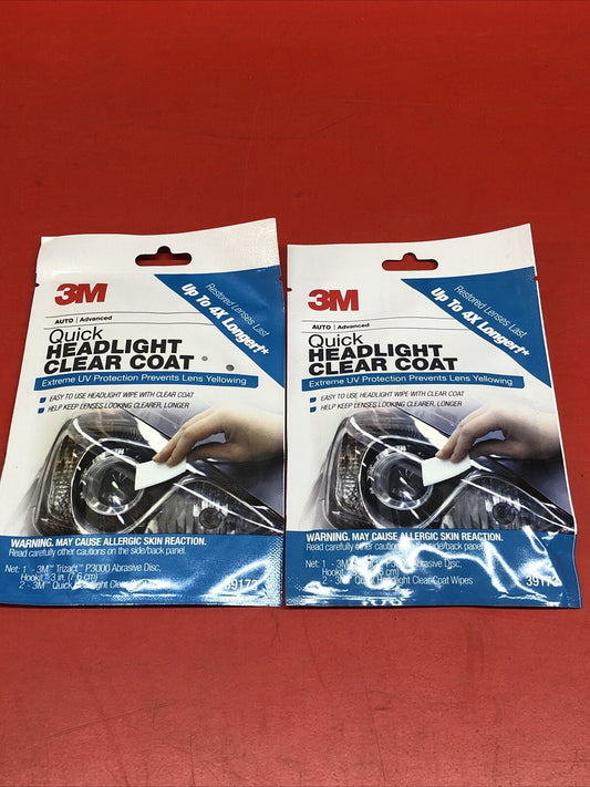 2 PACKS 3M 39173 QUICK HEADLIGHT CLEAR COAT EXTREME UV PROTECTION