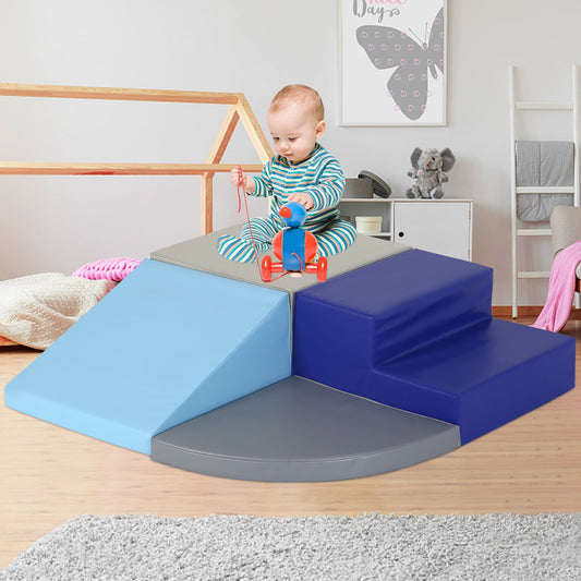 YRLLENSDAN 4 Piece Soft Climb and Crawl Activity Play Set, Corner Climbing Lightweight Foam Shape Toy for Toddlers Gym Play Foam Climbers Blocks for Kids 1-3 Babies Indoor