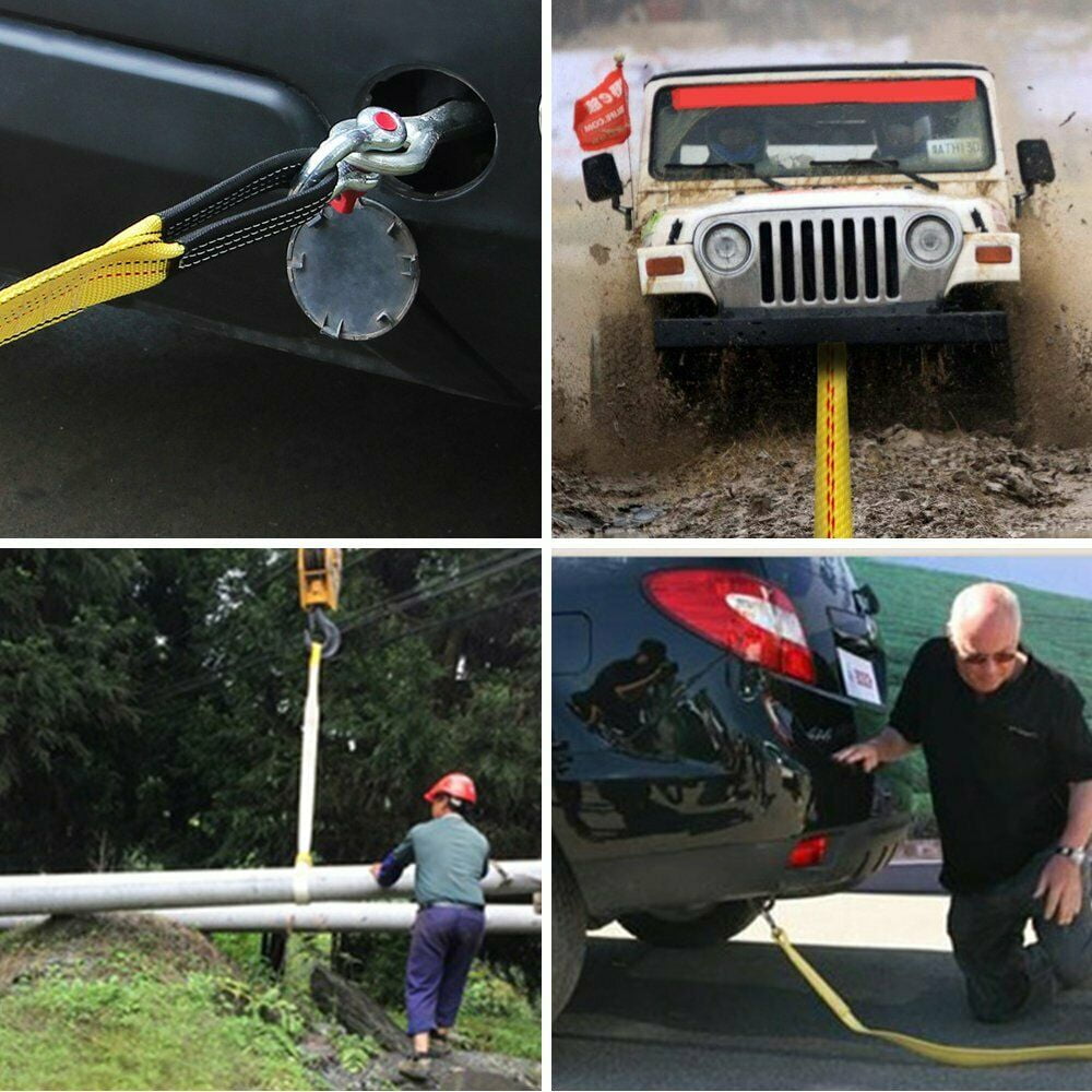 2"x 6ft Nylon Web Lifting Sling Tow Strap Flat Loop Eye & Eye Webbing, 9000LBS Max