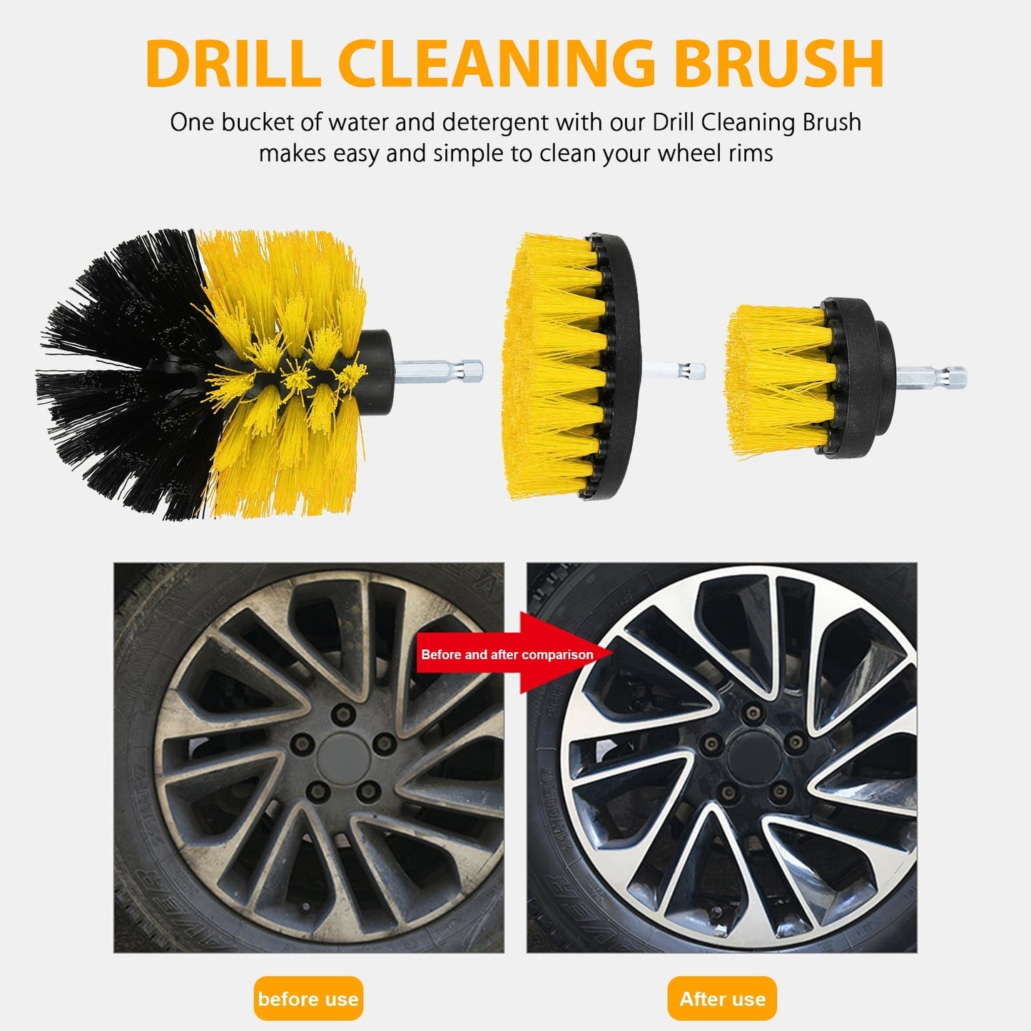 12pcs Drill Brush Car Detailing Kit, TSV Car Wheel Tire Cleaning Brush Set, Wheels Brush, Rim Brush, Scrubing Brush Pad Sponge Kit for Car Waxing, Polishing, Tile
