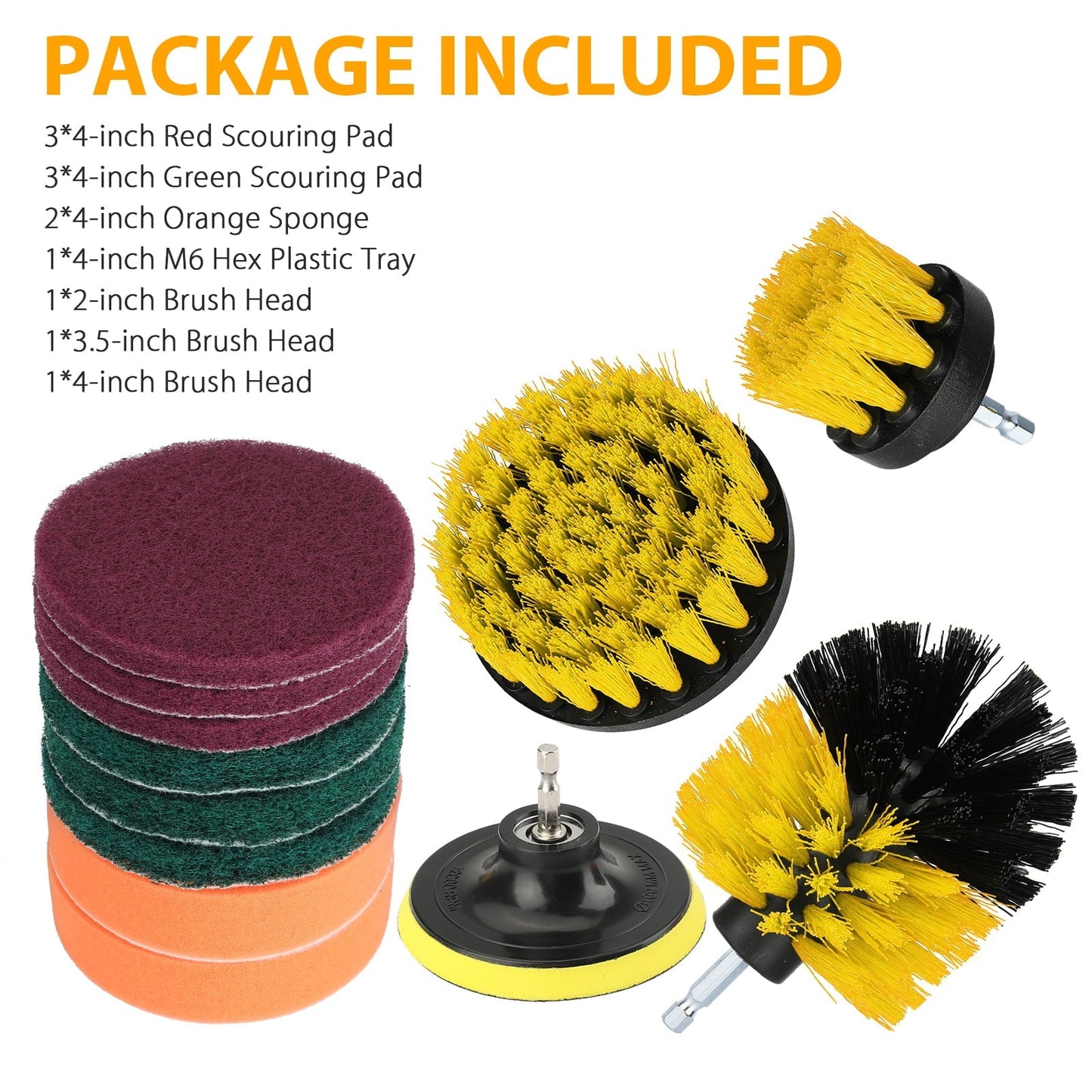 12pcs Drill Brush Car Detailing Kit, TSV Car Wheel Tire Cleaning Brush Set, Wheels Brush, Rim Brush, Scrubing Brush Pad Sponge Kit for Car Waxing, Polishing, Tile